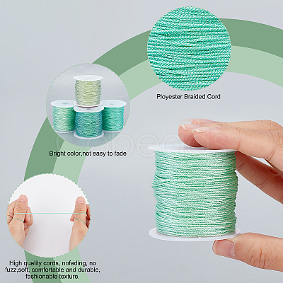 4 Rolls 4 Colors Ployester Braided Cord WCOR-AR0001-04A-1