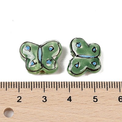 Handmade Printed Porcelain Beads PORC-A026-01-1