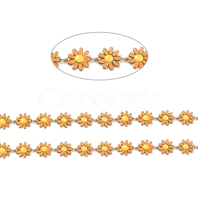 Golden Brass Enamel Link Chains CHC-H103-06D-G-1