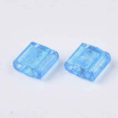 2-Hole Baking Paint Transparent Glass Seed Beads SEED-S023-32C-03-1