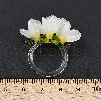 Handmade Lampwork Finger Rings RJEW-P158-01-1