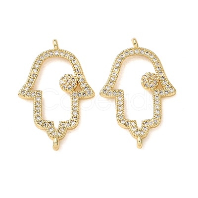 Brass Micro Pave Clear Cubic Zirconia Connector Charms CU-CBA4579-10G-A-1