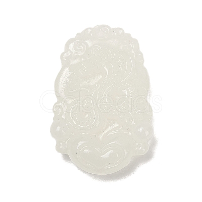 Natural White Jade Carved Pendants G-S384-01F-1