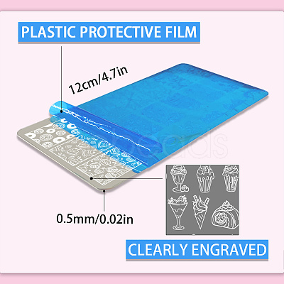 Stainless Steel DIY Nail Art Templates MRMJ-WH0092-102-1