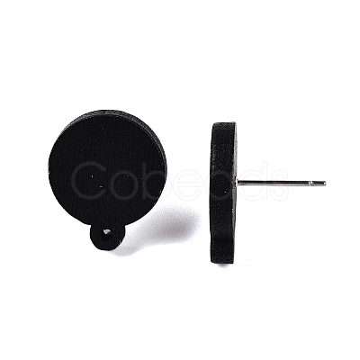 Poplar Wood Stud Earrings WOOD-N016-13B-1