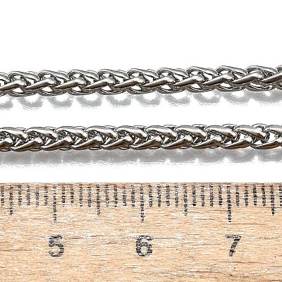 Non-Tarnish 316 Surgical Stainless Steel Wheat Chain Necklaces NJEW-M176-18-B-1