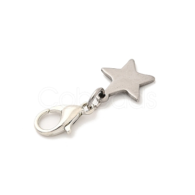 Star 304 Stainless Steel Pendant Decorations HJEW-JM03572-1