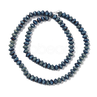 Electroplated Natural Lava Rock Beads Strands G-A234-F02-01A-1