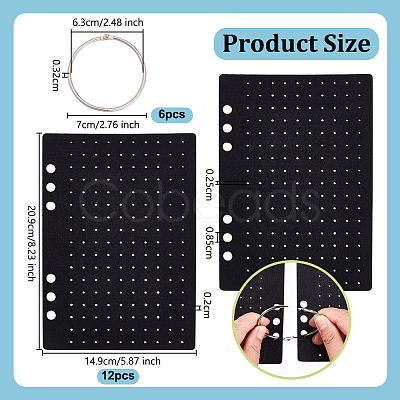 12Pcs Polyester Enamel Pin Storage Organizer Binder Sheet AJEW-OC0015-23-1