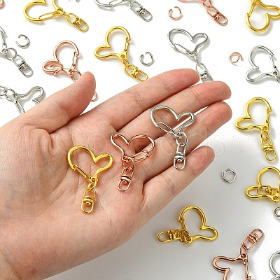 Alloy Heart Lobster Clasps KEYC-YW0001-20G-1