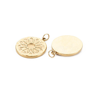 Ion Plating(IP) 304 Stainless Steel Pendant Enamel Settings STAS-N097-200LG-1