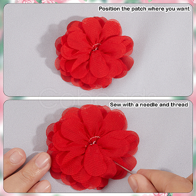 12Pcs 3D Chiffon Flower DIY-GF0012-47A-1