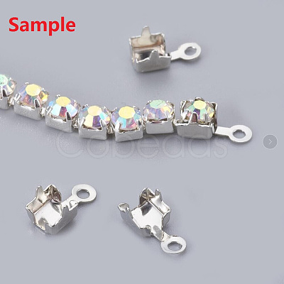 Brass Rhinestone Strass Chains CHC-T002-SS16-02S-1