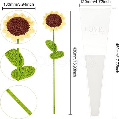 Cotton Knitting Artificial Flower AJEW-WH0013-50-1