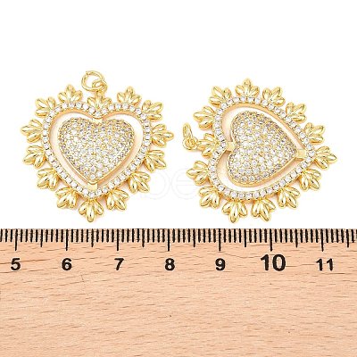 Brass Micro Pave Clear Cubic Zirconia Pendants X-KK-C166-04G-1