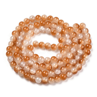 Crackle Baking Paint Imitation Jade Glass Beads Strands DGLA-T003-10mm-08-1