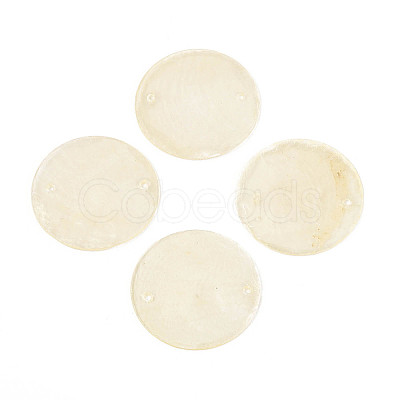 Spray Painted Natural Capiz Shell Disc Links Connector Charms SSHEL-T017-32H-1