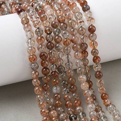 Natural Black Gold Rutilated Quartz Beads Strands G-L657-B02-6mm-1