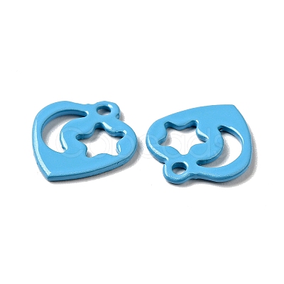Spray Painted 201 Stainless Steel Charms STAS-G304-15B-1