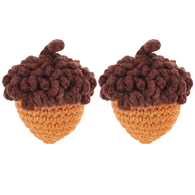 Crochet Woolen Yarn Acorns Pendant Decorations HJEW-WH0007-15-1