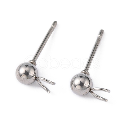 Non-Tarnish 304 Stainless Steel Stud Earring Findings STAS-G012-2-1