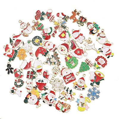 Christmas Alloy Enamel Pendants ENAM-G234-01H-1