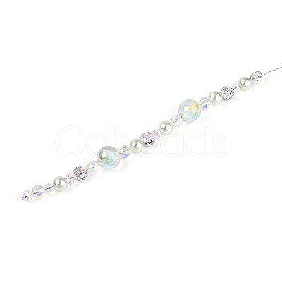 Glass and Acrylic and Imitation Pearl and Rhinestone Beads Strands MAK-T011-06F-1