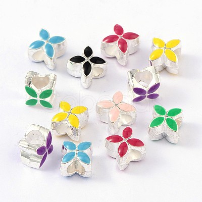 Alloy Enamel European Beads MPDL-R006-M-1