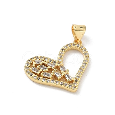 Brass Micro Pave Clear Cubic Zirconia Pendants KK-H537-28B-G-1