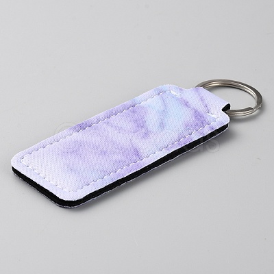 Marble Pattern Neoprene Lipstick Protective Case Portable Holder Pouch Keychain KEYC-WH0040-03B-1