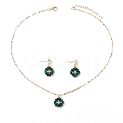 Zinc Alloy Crystal Rhinestone & Acrylic Pendant Necklaces & Stud Dangle Earrings Sets WGD1CBB-05-1