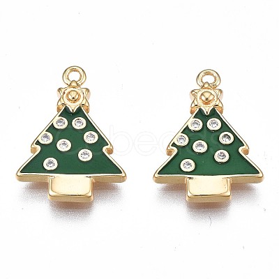 Brass Enamel Pendants KK-N232-219-1