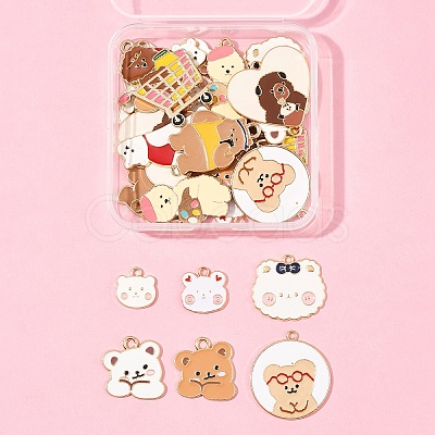 28Pcs 11 Styles Alloy Enamel Pendants ENAM-FS0003-17-1