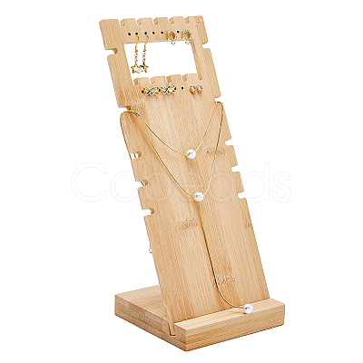 2-Tier Wood Slant Back Jewelry Display Stands EDIS-WH0021-32A-1
