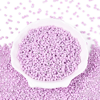 8/0 Baking Paint Glass Round Seed Beads SEED-S036-01B-08-1