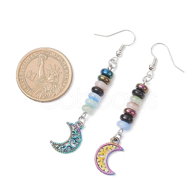 5 Pairs Glass Dangle Earrings EJEW-JE06644-1