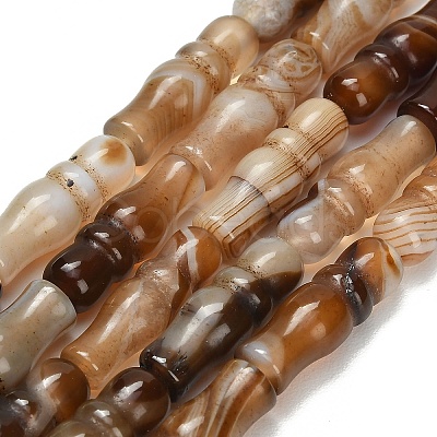 Natural Banded Agate Beads Strands G-Z144-A01-01B-1