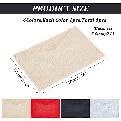 4Pcs 4 Colors Wool Felt Envelope Purse Insert Organizer FIND-WR0006-71B-1