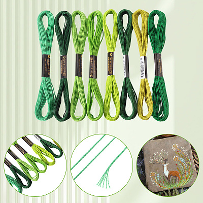 8 Skeins 8 Colors 6-Ply Polyester Embroidery Floss OCOR-CY0002-09C-1