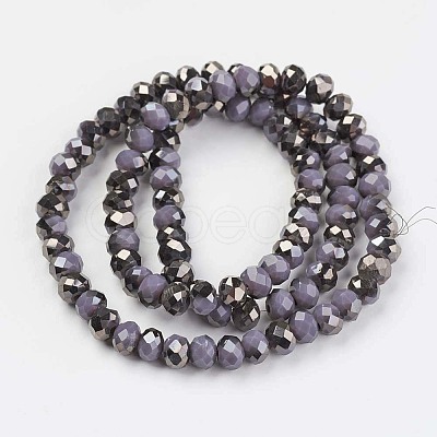 Electroplate Opaque Glass Beads Strands EGLA-A034-P4mm-P10-1