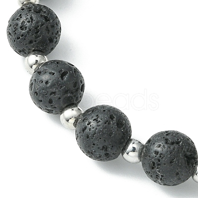 3Pcs 3 Style Gemstone Round & Cross Braided Bead Bracelets BJEW-TA00321-1