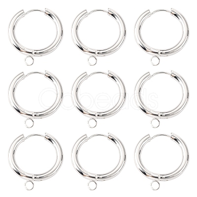 201 Stainless Steel Huggie Hoop Earring Findings STAS-P283-01J-S-1