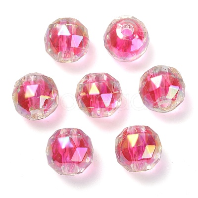 Two Tone UV Plating Rainbow Iridescent Acrylic Beads TACR-D010-06E-1