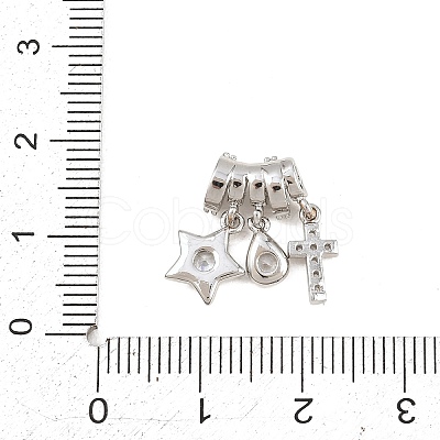 Brass Micro Pave Clear Cubic Zirconia Pendants KK-Z151-03P-01-1
