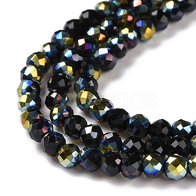 Electroplate Glass Beads Strands GLAA-H021-01B-HP03-1