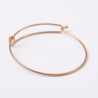 Adjustable Ion Plating(IP) 304 Stainless Steel Expandable Bangle Making LS-BJEW-L604-09G-1