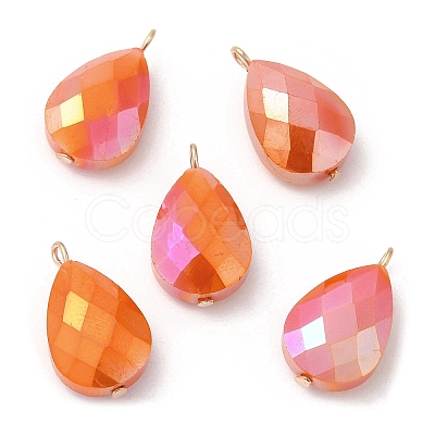 Imitation Jade Glass Pendants KK-Q777-02G-1