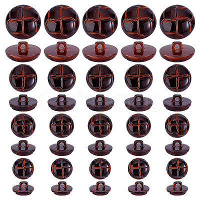 60Pcs 4 Style Plastic Shank Buttons BUTT-HY0001-19B-1