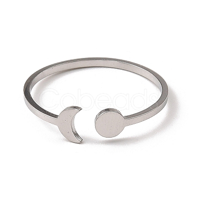 Non-Tarnish 304 Stainless Steel Open Cuff Rings RJEW-Q808-01A-P-1