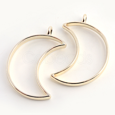 Rack Plating Alloy Open Back Bezel Pendants PALLOY-S047-39E-FF-1
